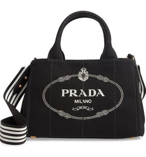 canapa logo garde canvas tote prada|Prada nylon shopper tote.